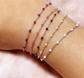 Charger l&#39;image dans la galerie, BRACELET FEMME ARGENT RHODIE OLIVES RESINE VIOLET TRANSPARENT
