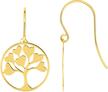 BOUCLES D'OREILLE Femme OR JAUNE 375/100° ARBRE DE VIE