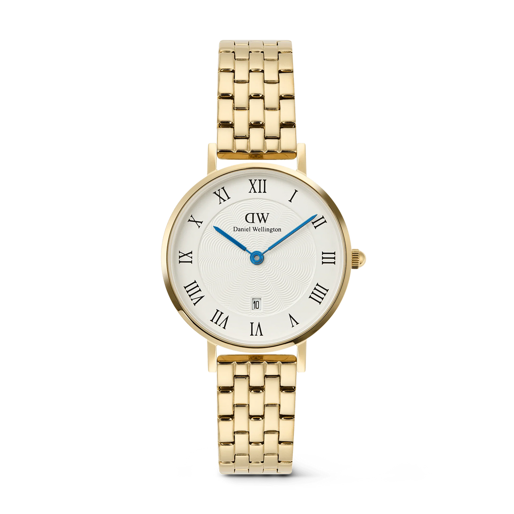 MONTRE Dame Petite Roman Numerals Date 5-link Gold DANIEL WELLINGTON DW00100857