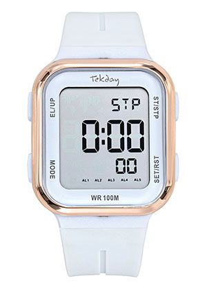 MONTRE TEKDAY DIGITAL SILICON BLANC 654198