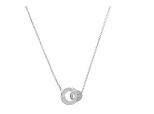 COLLIER FEMME  ARGENT RHODIE MOTIF ENTRELACE