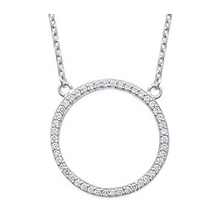 Charger l&#39;image dans la galerie, COLLEIR FEMME TENDANCE ARGENT RHODIE ET OXYDES DE ZIRCONIUM 87140945
