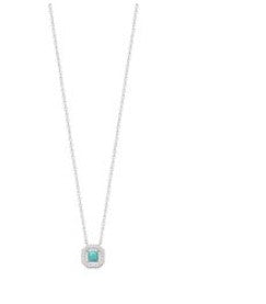 COLLIER ARGENT RHODIE OXYDES ET AMAZONITE