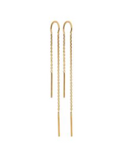 Charger l&#39;image dans la galerie, BOUCLES D OREILLES Dame PENDANTES FIL PLAQUE OR
